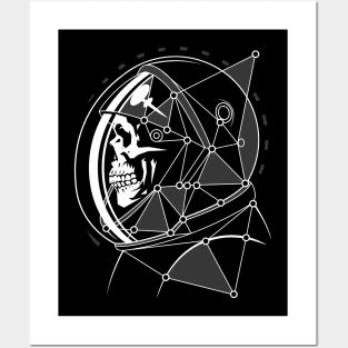 Skull Astronaut geometric Posters and Art